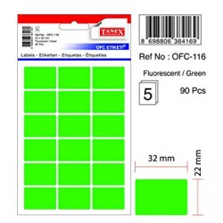 Etichete Autoadezive Color, 22 X 32 Mm, 90 Buc/set, Tanex - Verde Fluorescent Etichete Autoadezive Color, 22 X 32 Mm, 90 Buc/set, Tanex - Verde Fluorescent