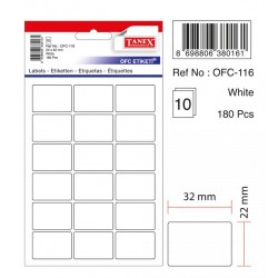 Etichete Autoadezive Albe, 22 X 32 Mm, 180 Buc/set, Tanex Etichete Autoadezive Albe, 22 X 32 Mm, 180 Buc/set, Tanex