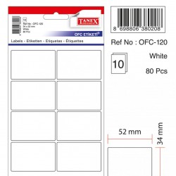 Etichete Autoadezive Albe, 34 X 52 Mm, 80 Buc/set, Tanex