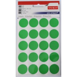 Etichete Autoadezive Color, D25 Mm, 100 Buc/set, Tanex - Verde Etichete Autoadezive Color, D25 Mm, 100 Buc/set, Tanex - Verde