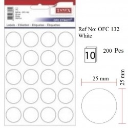Etichete Autoadezive Albe, D25 Mm, 200 Buc/set, Tanex