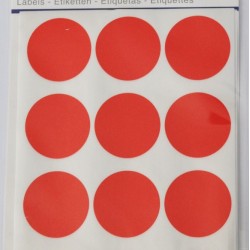 Etichete Autoadezive Color, D32 Mm, 60 Buc/set, Tanex - Rosu