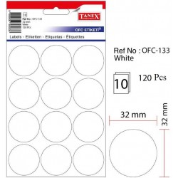 Etichete Autoadezive Albe, D32 Mm, 120 Buc/set, Tanex Etichete Autoadezive Albe, D32 Mm, 120 Buc/set, Tanex