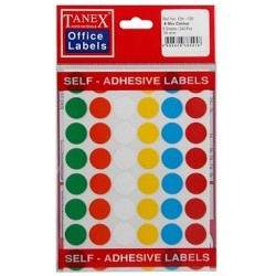 Etichete Autoadezive Color Mix, D16 Mm, 240 Buc/set, Tanex - Culori Asortate Etichete Autoadezive Color Mix, D16 Mm, 240 Buc/set, Tanex - Culori Asortate