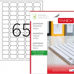 Etichete Transparente Autoadezive, 65/a4, 38.1 X 21.2mm, 25 Coli/top, Tanex - Colturi Rotunjite
