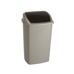 Cos Din Plastic Pentru Reziduuri, Cu Capac Swing, 50 Litri, Vepa Bins - Gri/capac Negru
