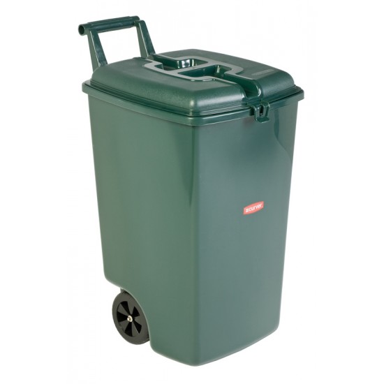 Cos Din Plastic Cu Roti,43 X 57 X 72 Cm, 90 Litri, Vepa Bins - Verde