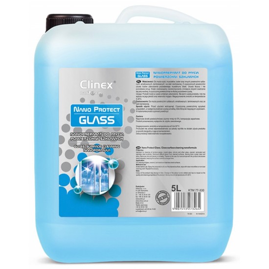 Clinex Nano Protect Glass, 5 Litri, Solutie Pentru Spalat Geamuri, Efect Anti-aburire
