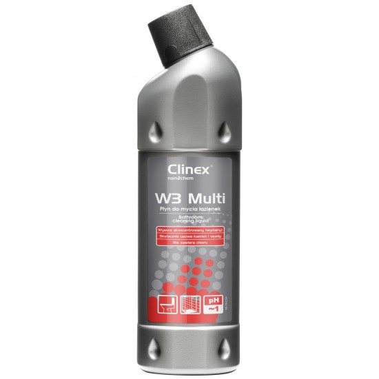 Clinex W3 Multi, 1 Litru, Detergent Lichid, Concentrat, Pentru Curatarea Toaletelor Si A Bailor