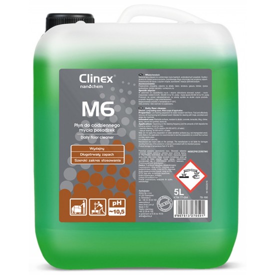 Clinex M6 Medium, 5 Litri, Detergent Fara Spuma Pentru Curatare Pardoseli
