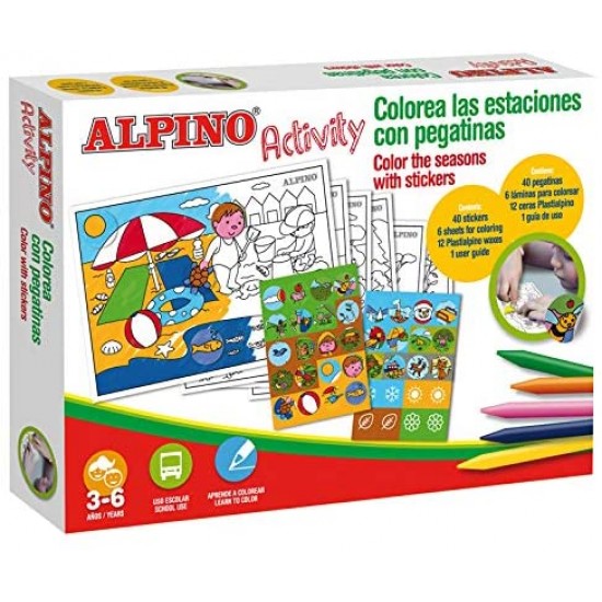 Cutie Cu Articole Creative Pentru Copii, Alpino Activity Stickers - Season Of The Year
