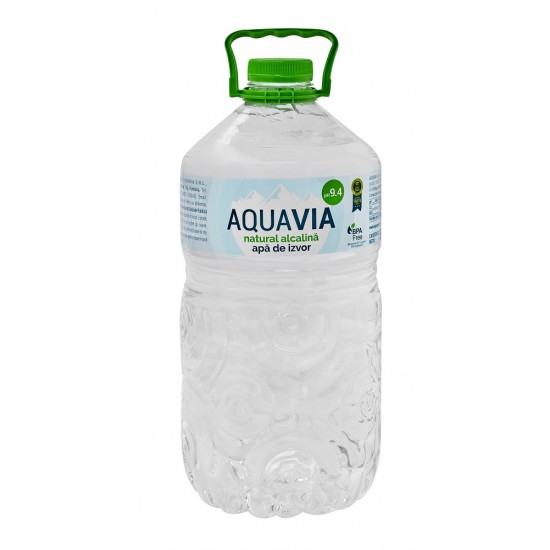 Apa De Izvor Natural Alcalina Aquavia Ph9.4, 5l, 2 Buc/bax