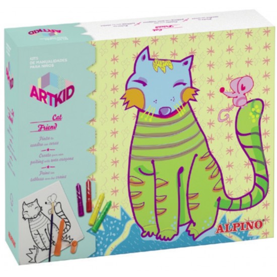 Cutie Cu Articole Creative Pentru Copii, Alpino Artkid Cat Friend