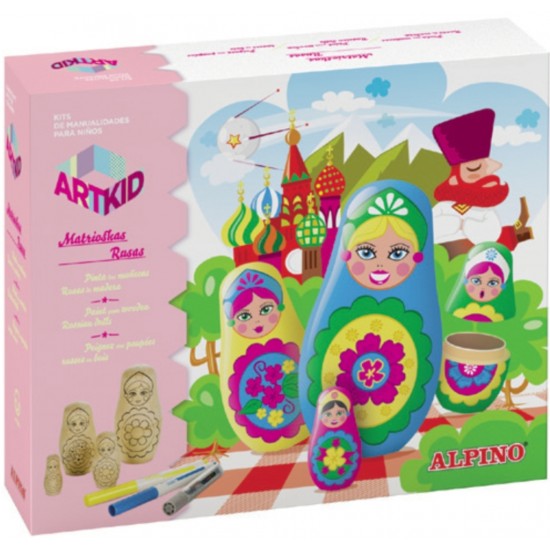 Cutie Cu Articole Creative Pentru Copii, Alpino Artkid Matrioskas Rusas