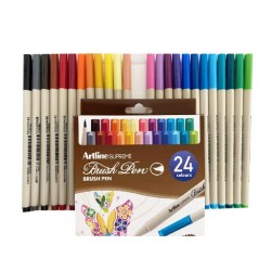 Carioca Corp Triunghiular, Artline Supreme, Varf Flexibil (tip Pensula), 24 Culori/cutie Carioca Corp Triunghiular, Artline Supreme, Varf Flexibil (tip Pensula), 24 Culori/cutie