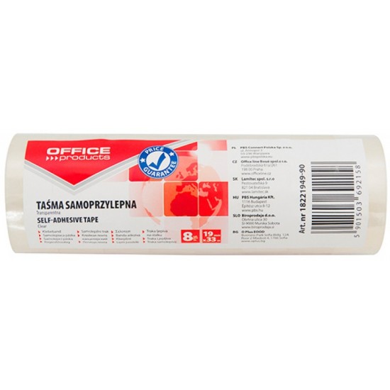 Banda Adeziva 19mm X 33m, 8 Buc/set, Office Products - Transparenta