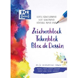Bloc De Desen A4, Oxford, 20 File-120g/mp - Velin - Coperta Carton