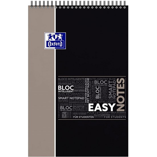 Blocnotes Cu Spirala A4+, Oxford Student Easynotes, 80 File - 90g/mp, 4 Perf., Coperta Pp - Dictando