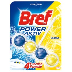Bref Power Aktiv Lemon, Odorizant Solid Pentru Toaleta, Bilute - 50 Grame