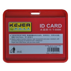 Buzunar Pvc, Pentru Id Carduri, 105 X 74mm, Orizontal, 5 Buc/set, Kejea - Rosu