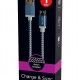 Cablu Date Grixx - Micro Usb To Usb, Impletit, Lungime 1m - Albastru/alb