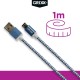 Cablu Date Grixx - Micro Usb To Usb, Impletit, Lungime 1m - Albastru/alb