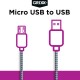 Cablu Date Grixx - Micro Usb To Usb, Impletit, Lungime 3m - Albastru/alb