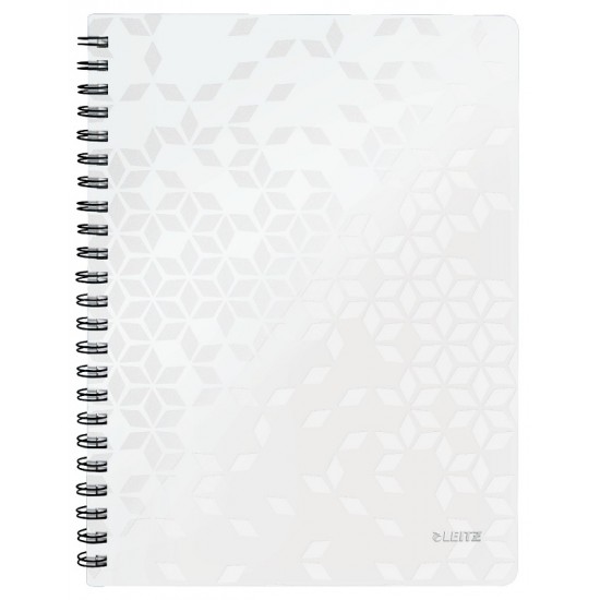 Caiet De Birou Leitz Wow, Pp, Fsc, Reciclabil, A4, 80 Coli, Cu Spira, Dictando, Alb