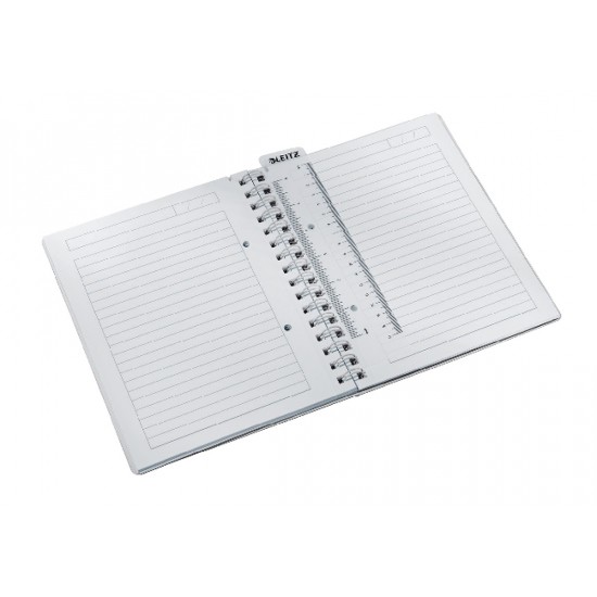 Caiet De Birou Leitz Wow, Pp, A5, 80 Coli, Cu Spira, Dictando, Negru