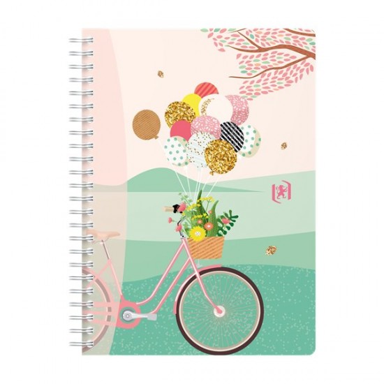 Caiet Cu Spirala A6, Oxford Horizons, 50 File-90g/mp, Scribzee, Coperta Carton-mate-assorted Design