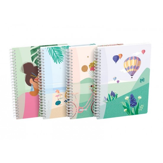 Caiet Cu Spirala A6, Oxford Horizons, 50 File-90g/mp, Scribzee, Coperta Carton-mate-assorted Design