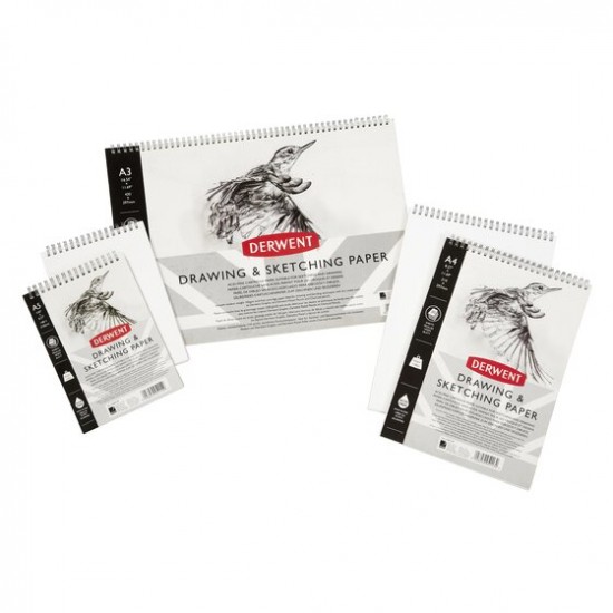 Caiet Pentru Schite Si Desen Derwent Professional, A5, Cu Spira, 30 Coli, 165 Gsm, Hartie Alba