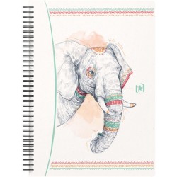 Caiet Cu Spirala A5, Oxford Boho Spirit, 60 File-90g/mp, Scribzee, Coperta Carton-dictando-elephant