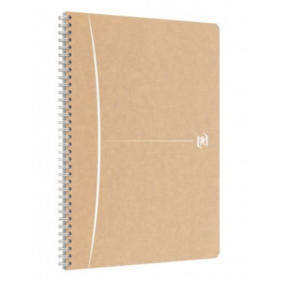Caiet Cu Spirala A4, Oxford Touareg, 90 File-90g/mp, Coperta Carton Reciclat, Kraft - Mate