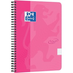 Caiet Cu Spirala A5, Oxford School Touch , 70 File-90g/mp, 4 Perf, Coperta Carton Roz - Mate