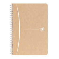 Caiet Cu Spirala A5, Oxford Touareg, 90 File-90g/mp, Coperta Carton Reciclat, Kraft/dungi Ass - Mate