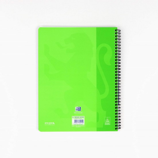 Caiet Cu Spirala A4, Oxford School Touch , 70 File-90g/mp, 4 Perf, Coperta Carton Verde Lime - Dicta