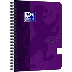 Caiet Cu Spirala A5, Oxford School Touch , 70 File-90g/mp, 4 Perf, Coperta Carton Mov - Velin