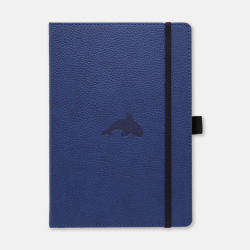 Caiet Cu Elastic, A5+, 96 File-100g/mp-cream, Coperti Rigide Albastre, Dingbats Whale - Dictando