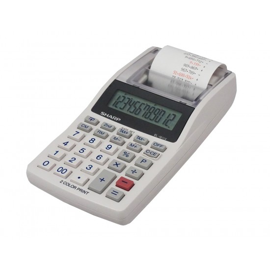 Calculator Cu Banda, 12 Digits, Sharp El-1611v - Alb