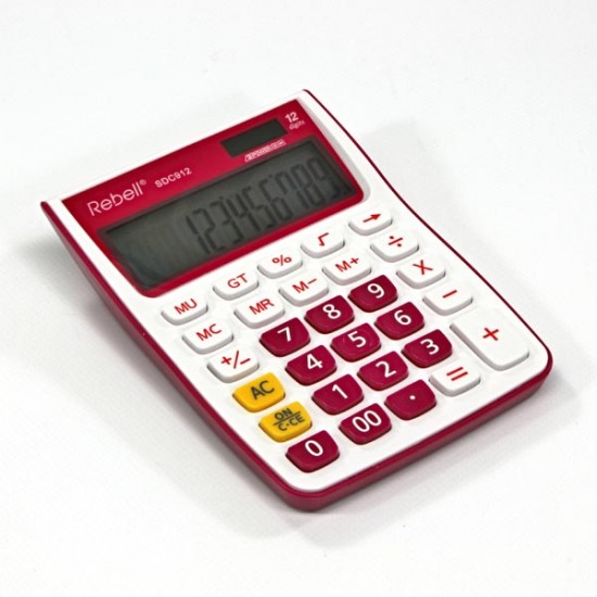 Calculator De Birou, 12 Digits, 145 X 104 X 26 Mm, Rebell Sdc 912 - Alb/roz