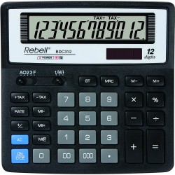 Calculator De Birou, 12 Digits, 156 X 156 X 30 Mm, Rebell Bdc 312 Bx - Negru Calculator De Birou, 12 Digits, 156 X 156 X 30 Mm, Rebell Bdc 312 Bx - Negru