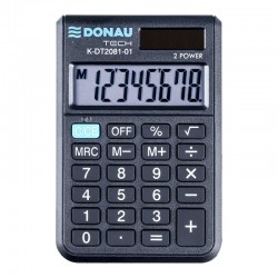 Calculator De Buzunar, 8 Digits, 88 X 59 X 10 Mm, Capac Din Plastic, Donau Tech Dt2081 - Negru Calculator De Buzunar, 8 Digits, 88 X 59 X 10 Mm, Capac Din Plastic, Donau Tech Dt2081 - Negru