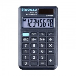 Calculator De Buzunar, 8 Digits, 100 X 62 X 8 Mm, Capac Din Plastic, Donau Tech Dt2082 - Negru Calculator De Buzunar, 8 Digits, 100 X 62 X 8 Mm, Capac Din Plastic, Donau Tech Dt2082 - Negru