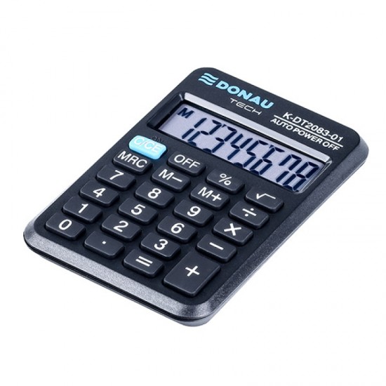 Calculator De Buzunar, 8 Digits, 88 X 59 X 10 Mm, Donau Tech Dt2083 - Negru