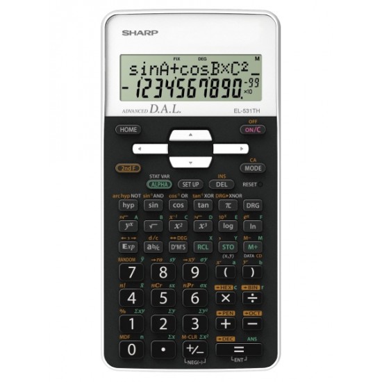 Calculator Stiintific, 12 Digits, 273 Functii, 161x80x15 Mm, Sharp El-531thbwh - Negru/alb