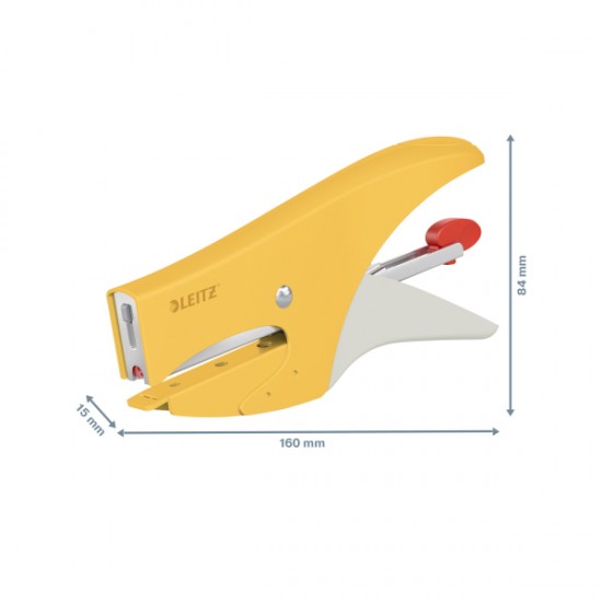 Capsator Metalic Leitz Cosy 5645, Tip Cleste, 15 Coli, 1000 Capse P2 Incluse, Galben Chihlimbar