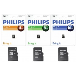 Card Memorie Micro Sdhc, Cu Adaptor Sd, Clasa 4, Philips - 16gb