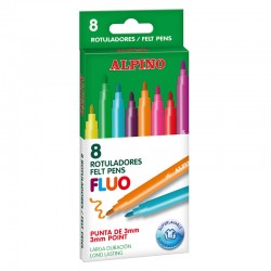 Carioca Lavabila, 8 Culori/cutie, Alpino Fluo - Culori Fluorescente Carioca Lavabila, 8 Culori/cutie, Alpino Fluo - Culori Fluorescente