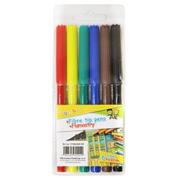 Carioca Varf Subtire, 6 Culori/set, Gimboo Carioca Varf Subtire, 6 Culori/set, Gimboo